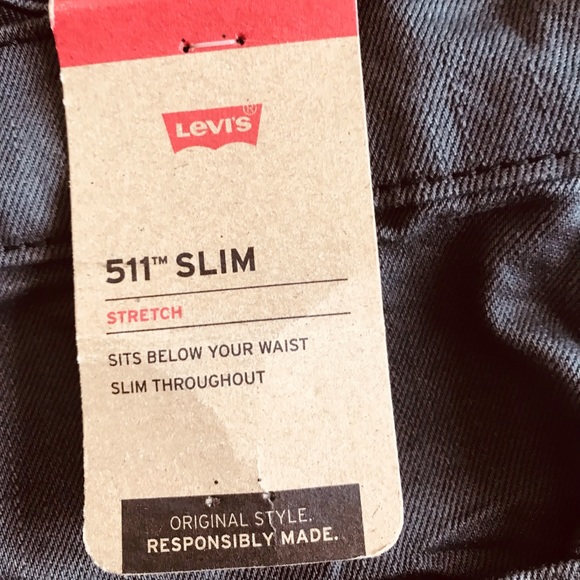 NWT Mens Gray Levi’s 511 Slim Stretch Jeans W36 L32 - Picture 3 of 8